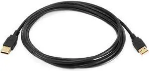 Monoprice 5444 10 ft. USB 2.0 A Male to A Male 28-24AWG Cable, Gold Plated