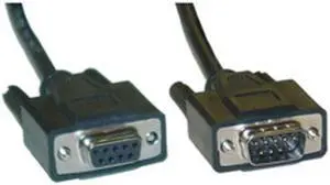 CableWholesale 10D1-03203BK Serial Extension Cable  Black  DB9 Male to DB9 Female  RS-232  UL rated  9 Conductor  1:1  3 foot