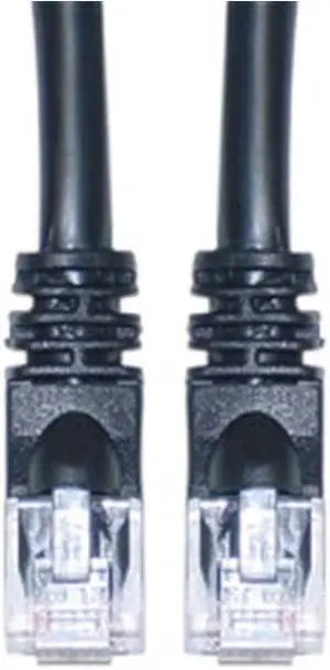 CableWholesale 13X6-02205 Cat6a Black Ethernet Patch Cable  Snagless Molded Boot  500 MHz  5 foot