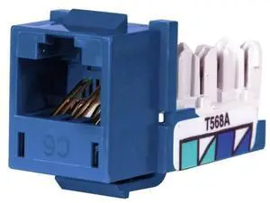 Hubbell HXJ6B25 Nextspeeda Category 6 Jack, Universal, Blue