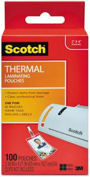 3M & Commercial Tape Div TP5852100 ID Badge Size Thermal Laminating Pouches, 5 mil.