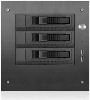 iStarUSA S-35-3M1BK Black Aluminum / Steel Tower Compact Stylish 3x 3.5" Hotswap mini-ITX Tower - Black HDD Handle