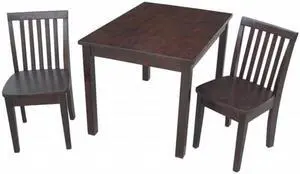 Intenational Concepts K15-2532-263-2 Set of 3 pcs - 2532 Table with 2 mission juvenile chairs  Rich Mocha