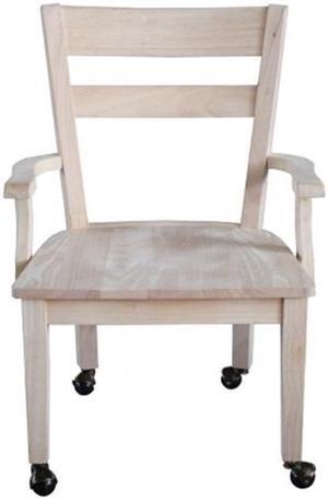 International Concepts C-226 Dining chair with casters Unfiinished