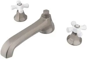 Kingston Brass KS4308PX 8 Inch -18 Inch Widespread Roman Tub Filler - Satin Nickel