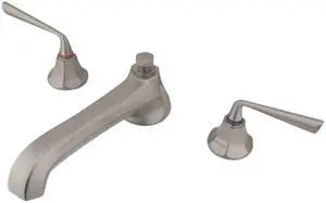 Two Handle Roman Tub Filler in Satin Nickel by Kingston Brass