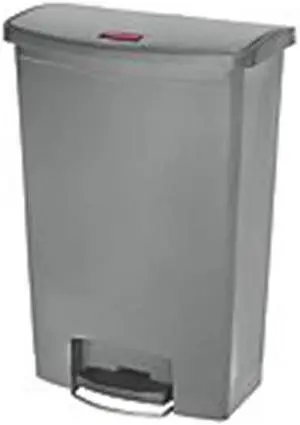 Rubbermaid Commercial 1883606 24 gal. Slim Jim Resin Step-On Container, Front Step Style - Gray