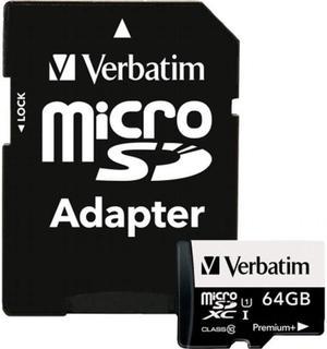 Verbatim 98742 Premiumplus - Flash Memory Card ( Microsdxc To Sd Adapter Included ) - 64 Gb - Uhs Class 1 / Class10 - 533X - Microsdxc Uhs-I
