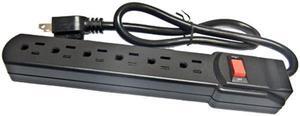 Comprehensive CPWR-SP6-6B 6-Outlet Black Surge Protector 6 ft. AC Cord
