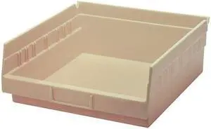 QUANTUM STORAGE SYSTEMS QSB109IV Shelf Storage Bin, Polypropylene, Ivory, 4 in