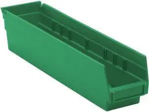 QUANTUM STORAGE SYSTEMS QSB103GN Green Shelf Bin, 17-7/8"L x 4-1/8"W x 4"H