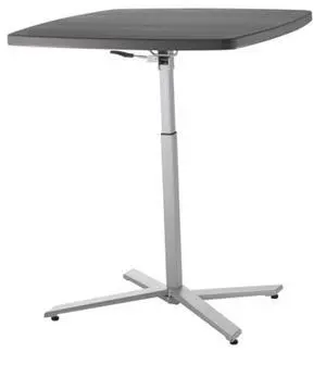 NSP Cafe Time Adjustable-Height Table - Square - 36w x 36d x 30 to 42h - Charcoal Slate  CTT3042