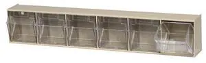 QUANTUM STORAGE SYSTEMS QTB306IV Bins, 6 Tip Out, Ivory