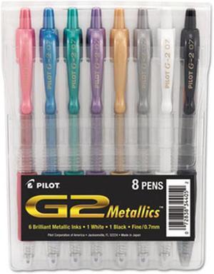 Pilot Pen,G2 Metallics,8/St,Ast 34405