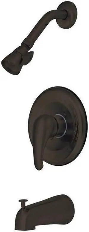 Kingston Brass KB655 Single Lever Handle Tub & Shower Faucet, Oil Rubbed Bronze