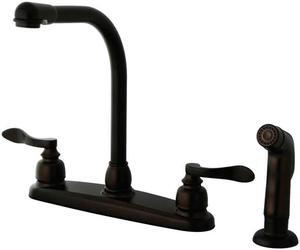 Kingston Brass KB8755NFLSP NUWAVE FRENCH 8in Centerset High Arch Kitchen Faucet