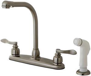 Kingston Brass KB8758NFL NUWAVE FRENCH 8in Centerset High Arch Kitchen Faucet wi
