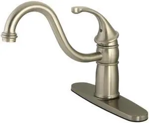 Kingston Brass KB1578GLLS 8 in. Georgian Centerset Kitchen Faucet without Sprayer, Satin Nickel