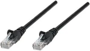 Intellinet Network Cable, Cat5e, UTP, RJ45 Male / RJ45 Male, 0.3 m (1 ft.), Black