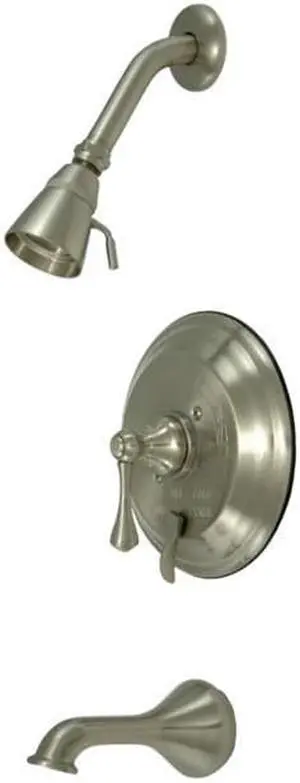 Kingston Brass KB36380BL Tub & Shower Faucet with Metal Lever Handle, Satin Nickel