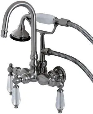 Kingston Brass AE7T8WLL Wall Mount Clawfoot Tub Faucet, Satin Nickel