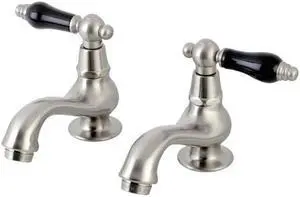 Kingston Brass KS1108PKL Basin Tap Faucet with Cross Handle, Satin Nickel