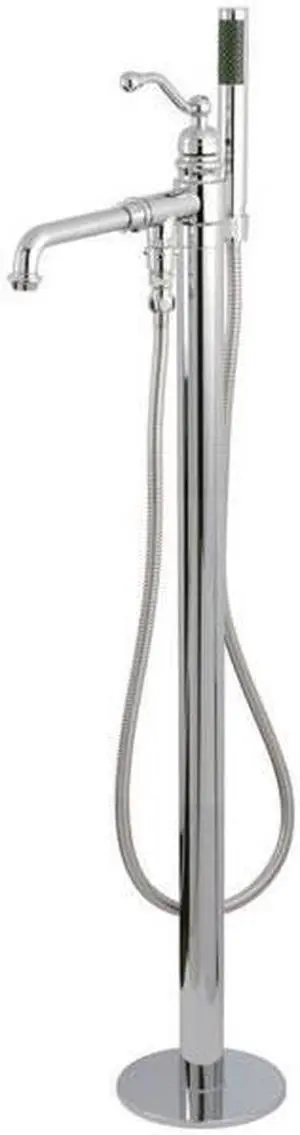 Kingston Brass KS7031ABL English Country Single Handle Freestanding Roman Tub Faucet with Hand Shower, Chrome