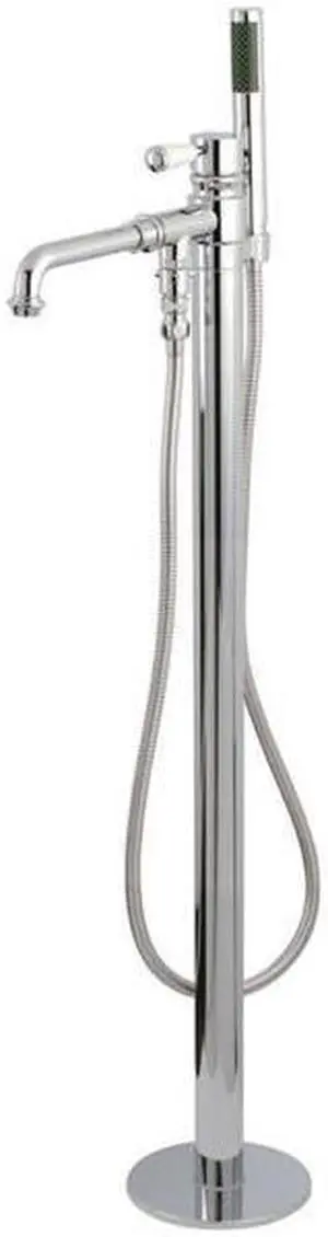 Kingston Brass KS7031DPL Paris Single Handle Freestanding Roman Tub Filler with Hand Shower, Chrome