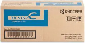 Cyan Toner Cartridge for Kyocera TK-5152C ECOSYS M6035cidn, ECOSYS M6535cidn, ECOSYS P6035cdn, Genuine Kyocera Brand