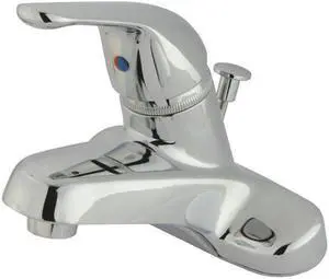 Kingston Brass FB541 4 in. Duraseal Single Metal Lever Handle Lavatory Faucet with Plt Pop-Up, Chrome