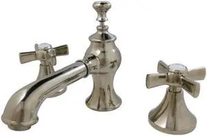 Kingston Brass KC7066ZX Millennium widespread Lavatory Faucet with Brass Pop-Up Drain, Polished Nickel