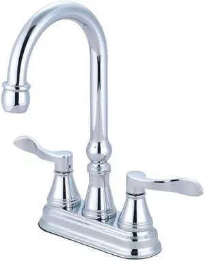Kingston Brass KS2491DFL 4 in. Nufrench Bar Faucet, Chrome