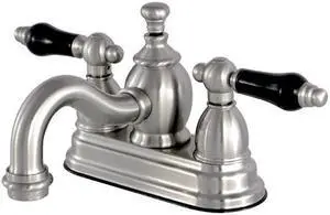 Kingston Brass KS7108PKL 4 in. Centerset Lavatory Faucet with Brass Pop-Up, Satin Nickel