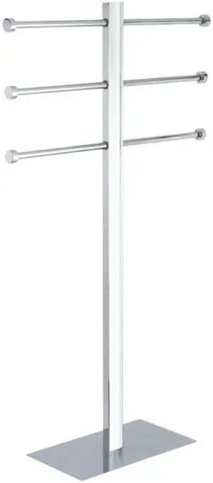 Kingston Brass CCS6021 Stainless Steel Freestanding Towel Holder with Rectangular Base, Chrome