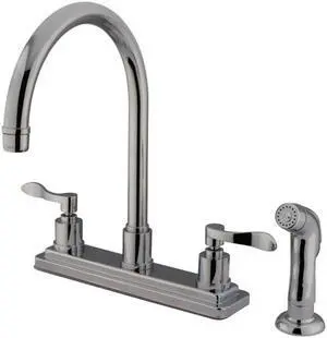 Kingston Brass KS8791DFL 8 in. Centerset Kitchen Faucet, Chrome