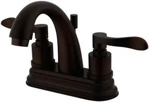 Kingston Brass KS8615DFL 4 in. Centerset Lavatory Faucet & Metal Lever Handle Oil Rubbed Bronze