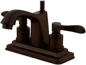 Kingston Brass KS8645DFL 4 in. Centerset Lavatory Faucet & Metal Lever Handle Oil Rubbed Bronze