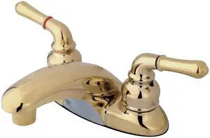 Kingston Brass GKB622LP Water Saving Magellan Centerset Lavatory Faucet with Lever Handles, Polished Brass
