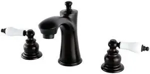 Kingston Brass KB7965PL Victorian Widespread Lavatory Faucet with Porcelain Lever Handle, Oil Rubbed Bronze