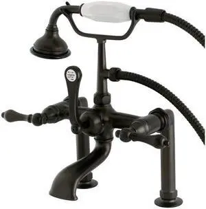 Kingston Brass AE103T5 Aqua Eden Vintage Deck Mount Clawfoot Tub Faucet, Oil Rubbed Bronze