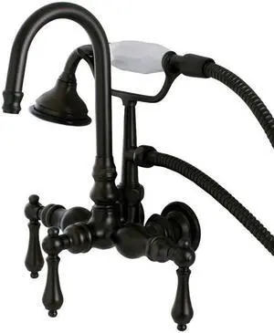 Kingston Brass AE7T5 Aqua Eden Vintage Wall Mount Clawfoot Tub Faucet, Oil Rubbed Bronze
