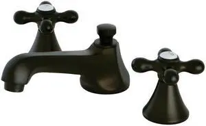 Kingston Brass KS4475AX Metropolitan Widespread Lavatory Faucet with Cross Handle & Brass Pop-Up, Oil Rubbed Bronze