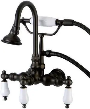 Kingston Brass AE11T5 Aqua Eden Vintage Wall Mount Clawfoot Tub Faucet, Oil Rubbed Bronze
