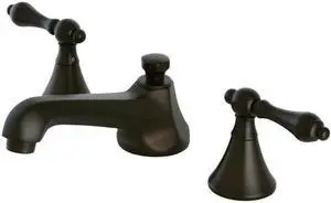 Kingston Brass KS4475AL Widespread Lavatory Faucet with Brass Pop-Up with Metal Lever Handle, Oil Rubbed Bronze