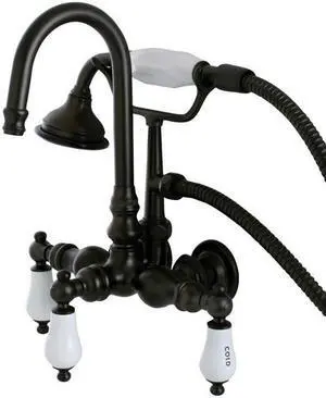 Kingston Brass AE9T5 Aqua Eden Aqua Eden Wall Mount Clawfoot Tub Faucet, Oil Rubbed Bronze