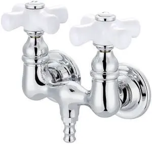 Kingston Brass AE40T1 Aqua Vintage Wall Mount Clawfoot Tub Faucet, Chrome
