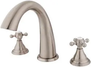 Kingston Brass KS5368BX Roman Tub Filler with Handle Cross Handle, Satin Nickel