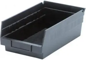 QUANTUM STORAGE SYSTEMS QSB102CO Shelf Storage Bin, Polypropylene, Black, 4 in