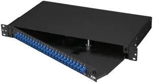 BLACK BOX NETWORK SERVICES JPM385A RACKMOUNT FIBER PANEL, 1U, LOADED WITH (