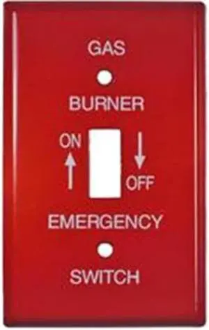 Morris Products 83496 Emergency Metal Switch Plates 1 Gang Gas